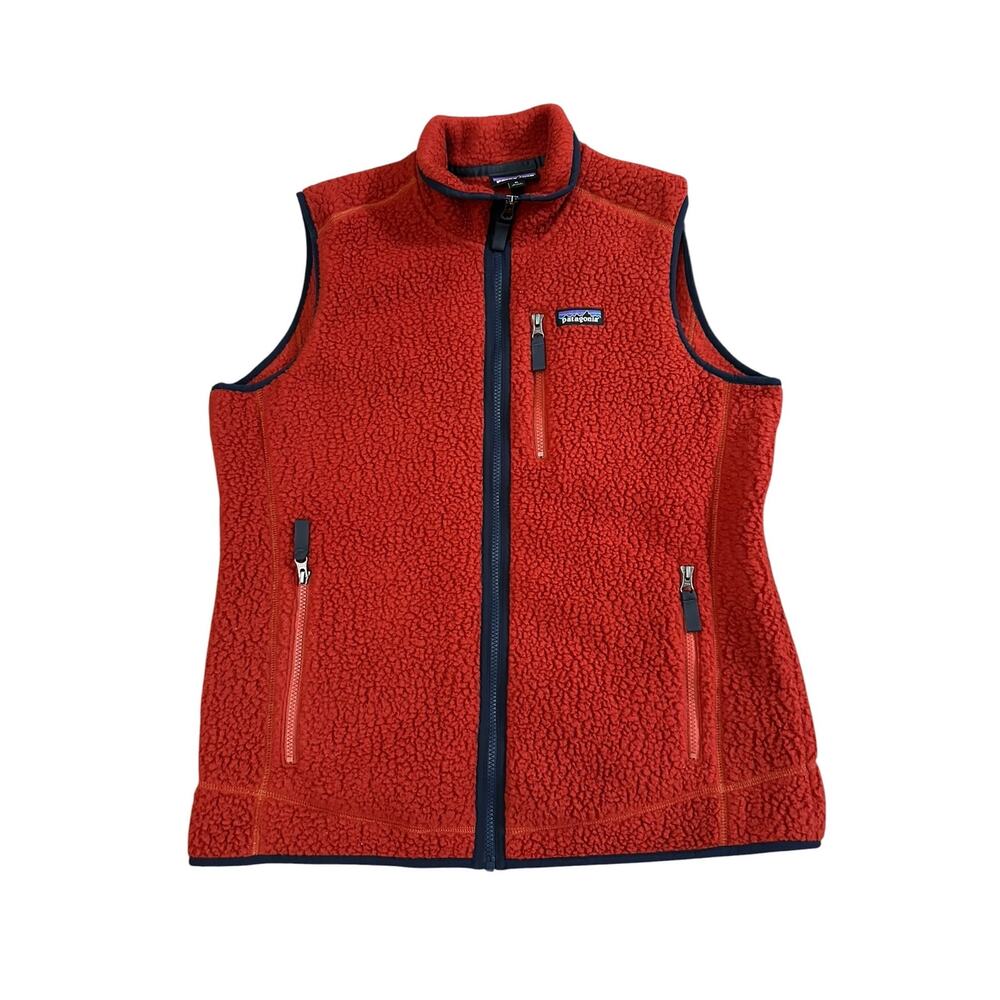 Patagonia Burnt Red Deep Pile Mens XL Full Zip Vest